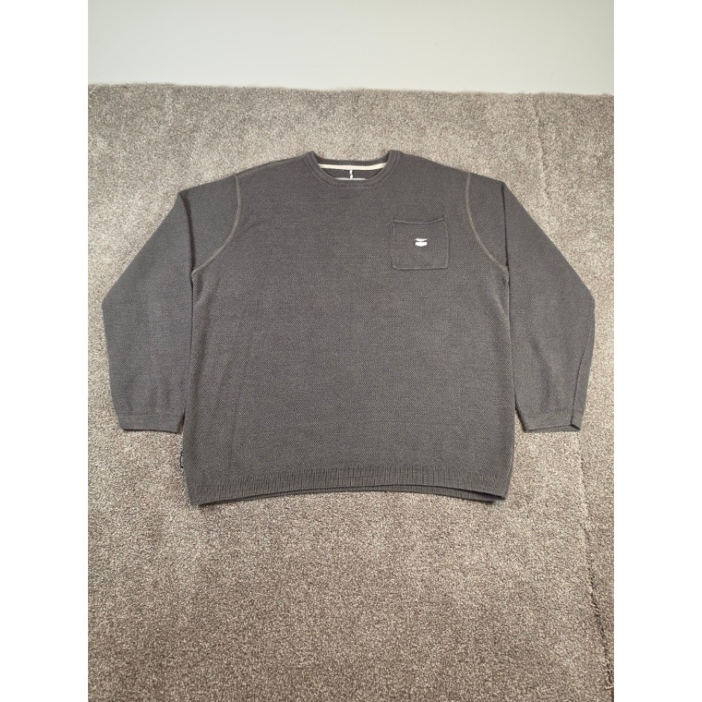 Jetty Marine Supply Co Mens XXL Charcoal Gray 100% Cotton Textured Knit Sweater
